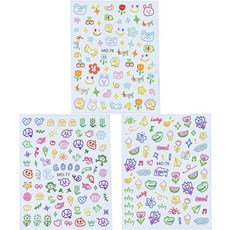 바이유즈 유치원에서 그린그림 네일스티커 3종, 1개, 2.물감놀이