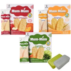 신형 멈멈 유아 쌀과자(13P) 3가지맛 + 케이스 세트 + 3종스티커, 54g, 1개, 오리지널+사과호박+야채(전용케이스)