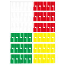 케이블 전선 네임택 라벨 스티커 레드+화이트+그린+옐로, 120매