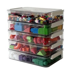 심플팩토리 레고 블럭 정리함 투명 장난감 정리바구니 박스, 1개