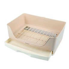 DING DONG PET 雙色兔子天竺鼠便盆, 1個, 米色