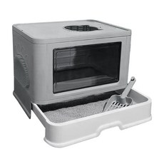 DING DONG PET 全罩式貓砂盆, 灰色