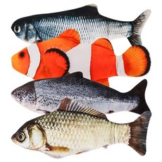 DING DONG PET 寵物用仿真活跳魚自動玩具 4入, 混合顏色, 202001, 1套