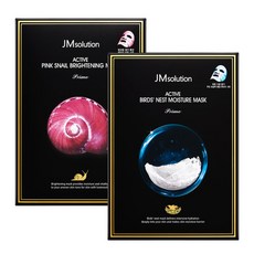 JMsolution 肌司研 活性燕窩面膜 10片 + 粉紅蝸牛面膜 10片 組合, 1套