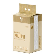 순둥이 소프트메이트 플라스틱 없는 키친타월 100매 1팩 /다용도 주방타올 행주 청소, 1세트