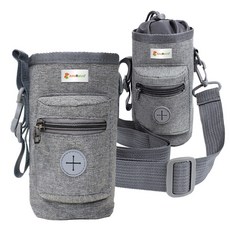 아모란나 애견 간식 가방 고급형 트릿백 풉백 파우치 크로스백 힙색 3in1, 1개, 그레이