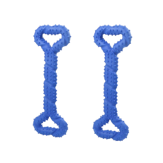 치즈쿠키 중대형견 물어뜯기 장난감 고무 이갈이스틱 터그 놀이 장난감, 파랑+파랑, 2개