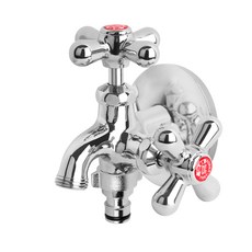 와이넷 딱이지 두갈래수도꼭지, F 황동두갈래스크류왕꼭지, 온수, 1개