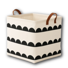 데일블룸 접이식 손잡이 패브릭 바구니, 반원형, 1개