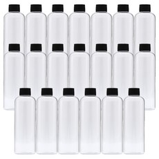 단마개 공병 PET 용기 투명 플라스틱 여행용 소분 5개, 4세트, 250ml