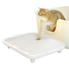 sosimtiger 貓咪防落砂心動踏墊, 白色, 1個