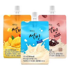(혼합) 짜먹는 설빙 120ml (팥빙수3개+망고3개+연유3개)_아이스크림, 9개