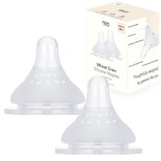 티지엠 유아용 실리콘 MotherfeelTM 밀알 젖꼭지 2p, 3단계, 1개