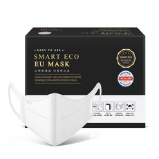 스마트에코 이유 어린이용 새부리형 국내생산 마스크, 50매, 1개, 화이트