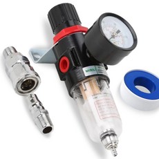 머니레드 구리필터 에어컴프레서 에어필터 수분제거 압력조절, 1개, 본품(배터리없음)