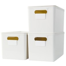 Im Home Living 置物收納盒 1號 白色, 白色的, 3套