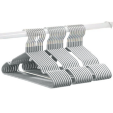 防滑PVC塗層無痕衣架, 灰色, 40個