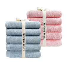 테리파머 호텔 수건 200g 30수 면사 2종 x 5p 세트, 베이비블루 + 베이비핑크, 10개