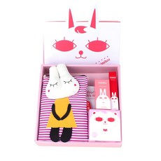 recipebox Happy Box孩童用彩妝 6件組, 包款（隨機）+2個兒童面膜包+植物粉紅指甲油+唇彩筆+日常防曬氣墊, 2組