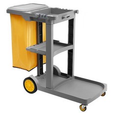 [LxU]다용도 이동식 청소차 업소용 리어카 청소카트, 1세트, 회색