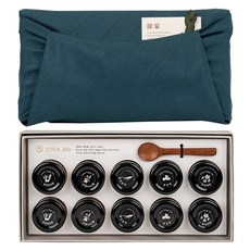 궁중비법 서가 국산 도라지청 사과생강청 꿀인삼청 동충하초꿀 산삼배양근꿀 설 명절 선물 세트, 1개, 신의소300 딥그린 소매 보자기