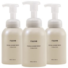 孩童用臉部雙手潔淨慕斯, 3瓶, 400ml