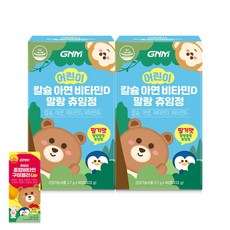 GNM 어린이 칼슘 아연 비타민D 말랑 츄잉정 / 비타민B 칼슘제 키즈칼슘, 2박스, 60정
