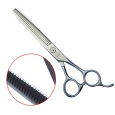 인디컷 반려동물 버프 숱가위 ID-B6.5, 실버, 1개