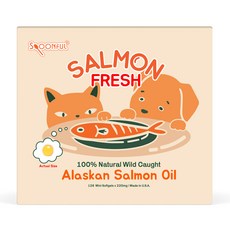 스푼풀 강아지 고양이 오메가-3 영양제 FRESH 미국 직수입 천연 연어 오일 220mg, 1박스, 오메가3, 42정 1박스, 오메가3, 42정