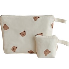 돗투돗 어린이집 방수 기저귀파우치+미니파우치 세트, 돗꼼