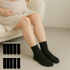 무압박 임산부 당뇨 여성용 중목양말 10켤레, 블랙10p