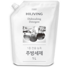 [JKLIVING] 하이리빙 1종전용 주방세제(리필) - 야채 과일까지 세정, 1개, 1L