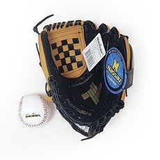 낫소 야구글러브1개+야구공1개 아동 초등학생 유소년, 1세트, 브라운+블랙