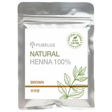 인도산 100 % 천연 헤나 가루 저자극 염색약, 브라운, 1개