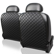 지엠지모터스 자동차 시트 커버 킥매트, 올블랙, 2개