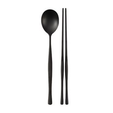 식세기 가능한 벨루에 티타늄 수저세트, 1세트, 숟가락+젓가락, 블랙