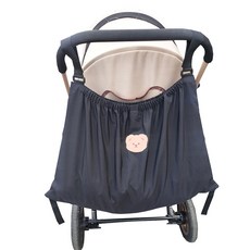 자이언트 유모차수납가방 곰돌이패치 유모차주머니, 1개, 블랙