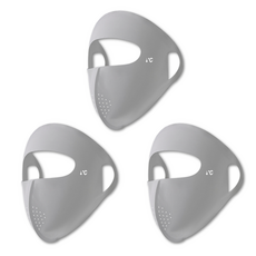 닥터쇼닝 2+1 풀페이스 골프마스크 여름용 자외선차단 얼굴가리개 쿨링 마스크, 라이트그레이 3P, 3개