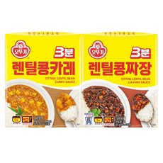 오뚜기 3분 렌틸콩카레 200g 12개+렌틸콩짜장 200g 12개, 24개