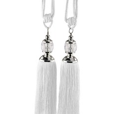 BUZOO 커튼 타이백 크리스탈, 2개, 흰색