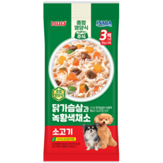 이나바 강아지 닭가슴살과 녹황색채소 파우치 QDR-142, 혼합맛(닭가슴살/채소/소고기), 180g, 6개
