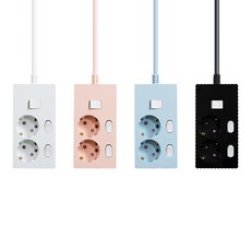 쿠폰19% 파워존 웨이브 멀티탭 개별 절전 과부하차단 2구 멀티콘센트, 50cm, 개별 2구 파스텔블루, 1개, 50cm