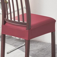 어노에즈 간편한 식탁 의자 가죽 커버, 4개, 버건디와인