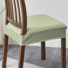 어노에즈 간편한 식탁 의자 가죽 커버, 4개, 라이트카키