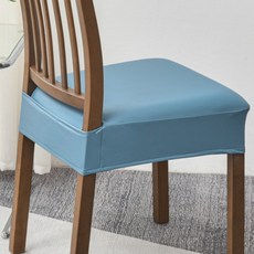 어노에즈 간편한 식탁 의자 가죽 커버, 4개, 코랄블루