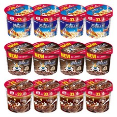 켈로그 컵시리얼 40g (콘푸로스트 다크초코 4 콘푸로스트 4 첵스 4), 1개, 480g