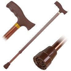 행복의모든것 높이 조절 노인 지팡이, 브라운, 1개