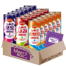 델몬트스퀴즈 에이드음료수 (오렌지6+포도6+사과6)+메세지카드, 1세트, 240ml