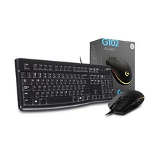 로지텍코리아 K120 유선 키보드 + G102 정품 박스 게이밍 유선 마우스세트, 블랙, K120+G102(정품박스), 일반형