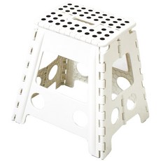 할메이드 플라스틱 접이식 의자 휴대용 캠핑의자 보조 스툴, 대-화이트